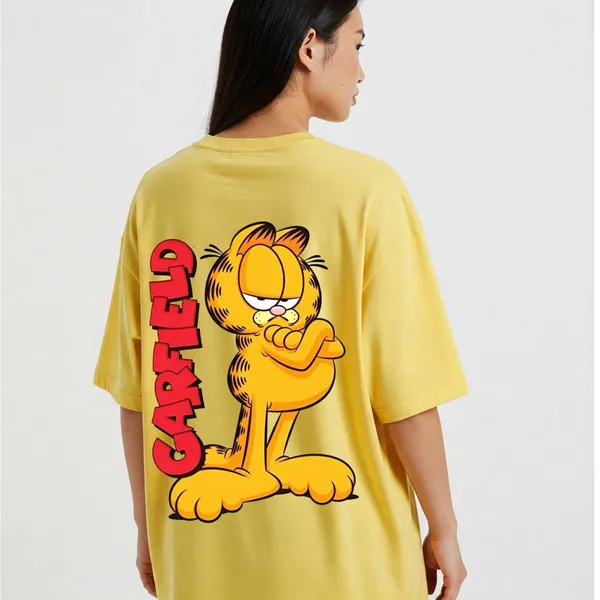Beige_Cotton_Premium_Garfield_Standing_Graphic_Oversized_T-Shirt_For_Women