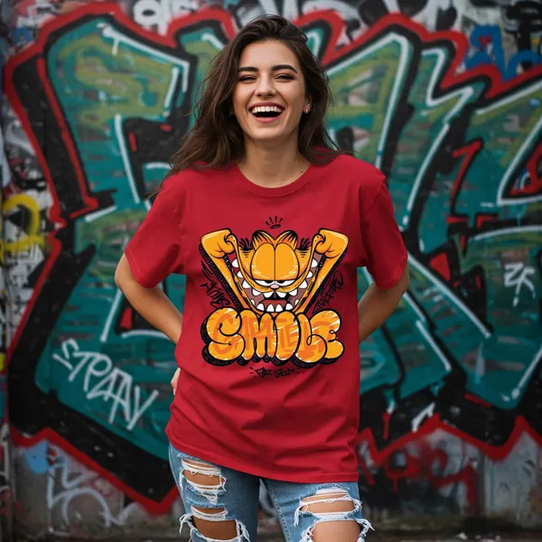 Red_Cotton_Premium_Garfield_Smile_Graffiti_Graphic_Oversized_T-Shirt_For_Women