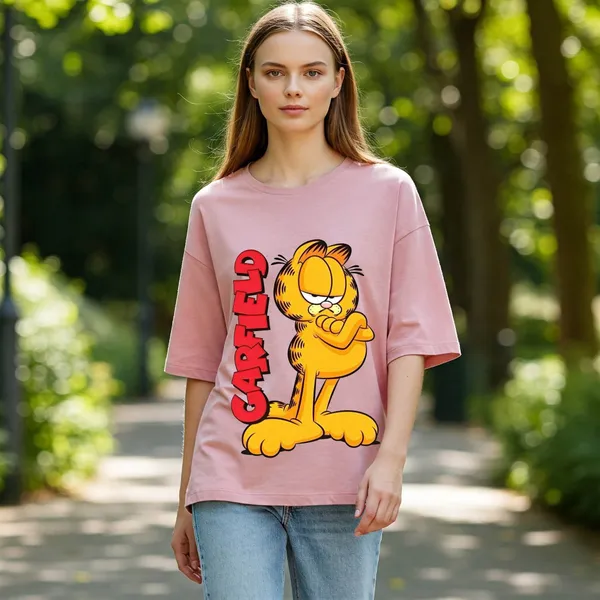 Pink_Cotton_Premium_Garfield_Standing_Graphic_Oversized_T-Shirt_For_Women