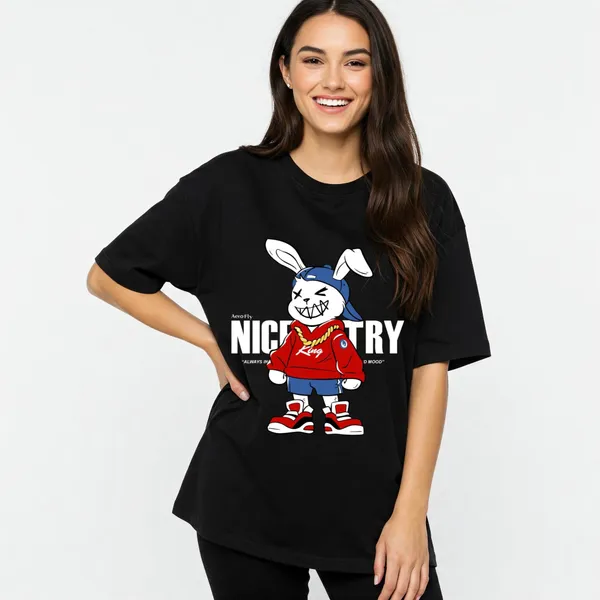 Black_Cotton_Premium_Nice_Try_Bunny_Graphic_Oversized_T-Shirt_For_Women