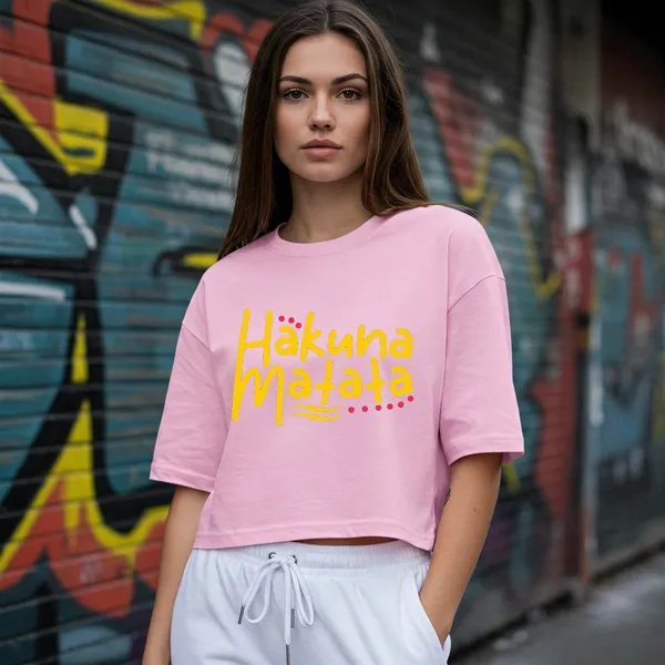 Pink_Cotton_Premium_Hakuna_Matata_Lion_King_Graphic_Crop_Top_For_Women