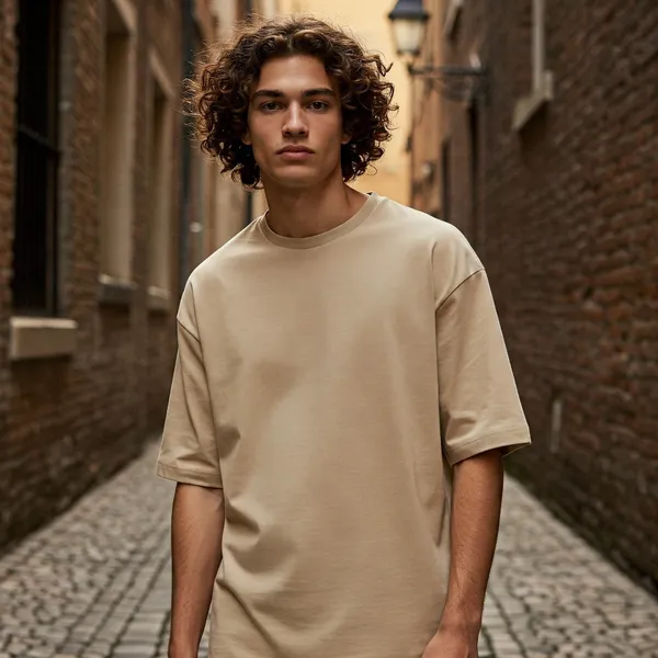 Beige_Cotton_Premium_Oversized_T-Shirt_For_Men