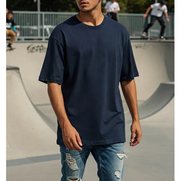 Navy_Blue_Cotton_Premium_Oversized_T-Shirt_For_Men
