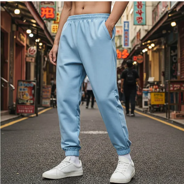Light_Blue_Cotton_Premium_Sweat_Comfortable_Loungewear_Pants_For_Men
