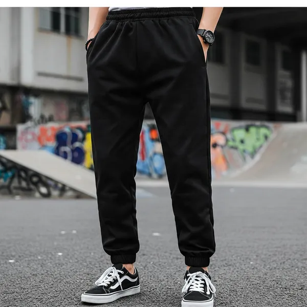 Black_Cotton_Premium_Jogging_Korean_Style_Loungewear_Pants_For_Men