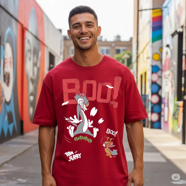 Red_Cotton_Premium_Branded_Tee_Tom_And_Jerry_Boo_Printed_Oversized_T-Shirt_For_Men