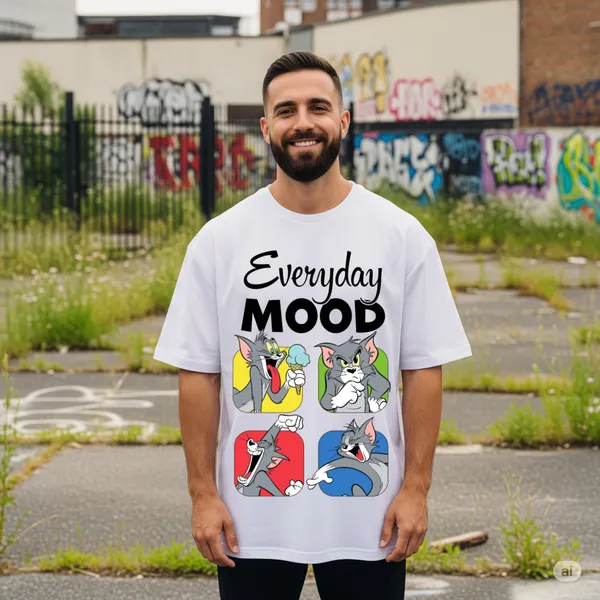White_Cotton_Premium_Everyday_Mood_Tom_And_Jerry_Graphic_Cartoon_Tee_Oversized_T-Shirt_For_Men