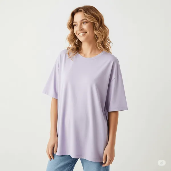 Lavender_Cotton_Premium_Fit_Crew-Neck_Essential_Comfort_Tee_Oversized_T-Shirt_For_Women