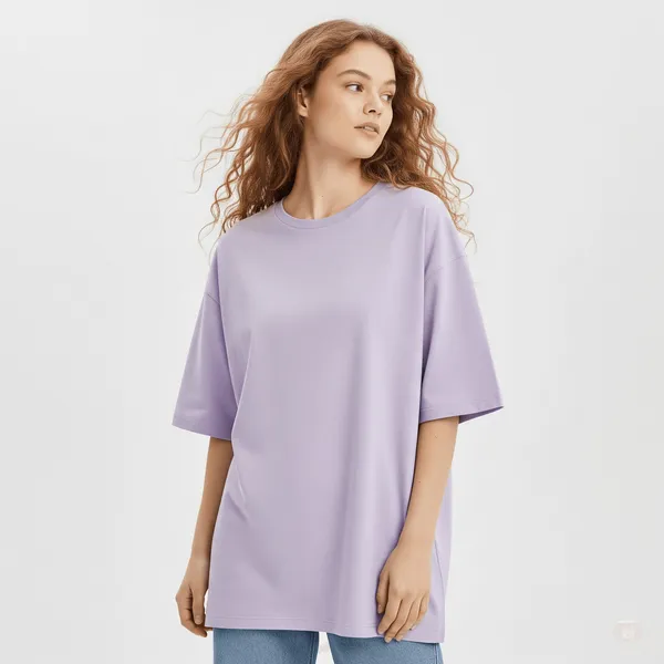 Lavender_Cotton_Premium_Fit_Crew-Neck_Essential_Comfort_Tee_Oversized_T-Shirt_For_Women