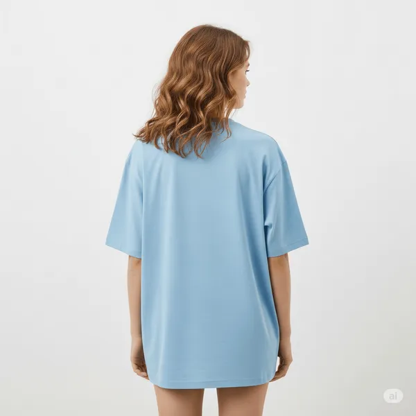 Sky_Blue_Cotton_Premium_Oversized_Fit_Crew-Neck_Essential_Comfort_Tee_T-Shirt_For_Women