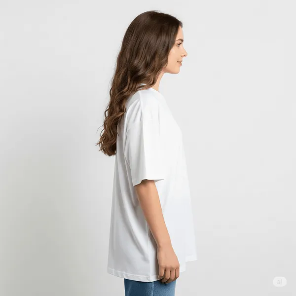 White_Cotton_Premium_Oversized_Fit_Crew-Neck_Essential_Comfort_Tee_T-Shirt_For_Women
