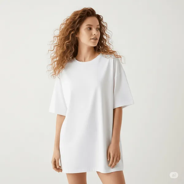 White_Cotton_Premium_Oversized_Fit_Crew-Neck_Essential_Comfort_Tee_T-Shirt_For_Women