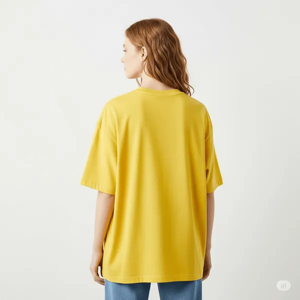 Yellow_Cotton_Premium_Oversized_Fit_Crew-Neck_Plain_T-Shirt_For_Women