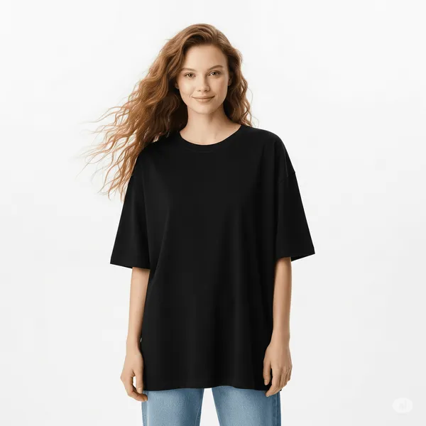 Black_Cotton_Premium_Oversized_Ahhh_Monday_Courage_The_Cowardly_Dog_Graphic_T-Shirt_For_Women
