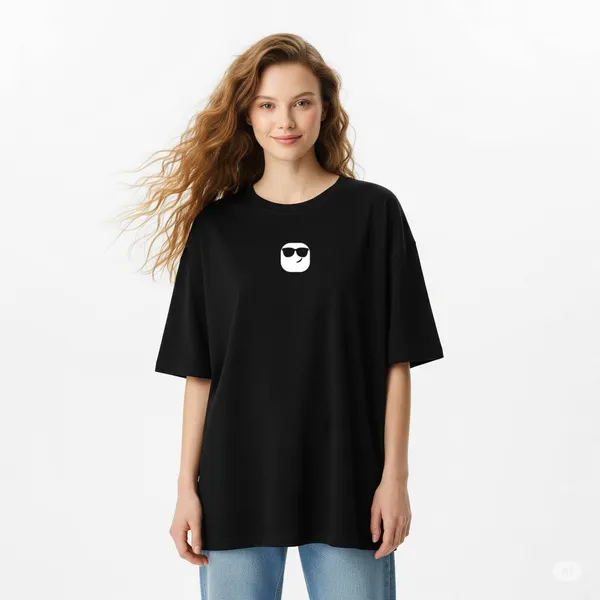Black_Cotton_Premium_Oversized_Ahhh_Monday_Courage_The_Cowardly_Dog_Graphic_T-Shirt_For_Women