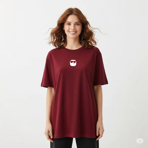 Maroon_Cotton_Premium_Squid_Game_Graphic_Print_Oversized_T-Shirt_For_Women