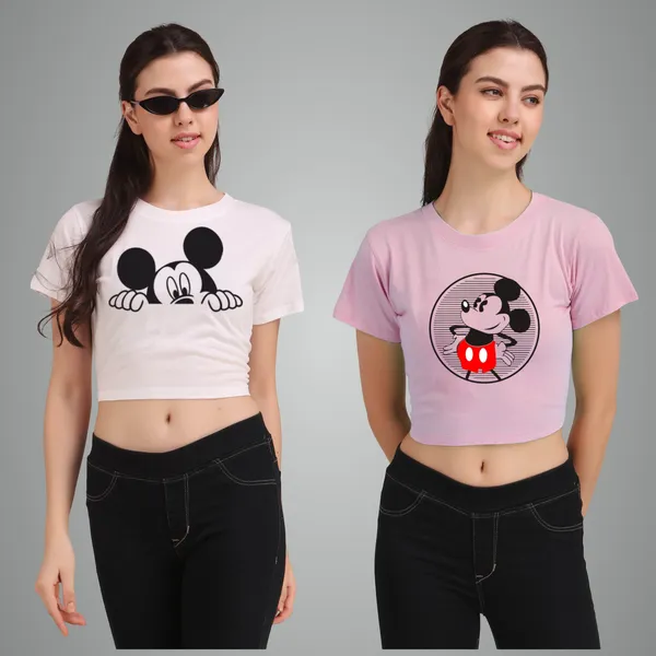 White_Cotton_Premium_Crop_Printed_T-Shirt_For_Women