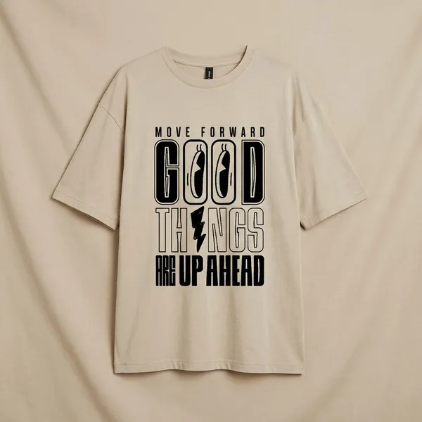 Yellow_Cotton_Premium_Motivational_Slogan_Move_Forward_Good_Things_T-Shirt_For_Women