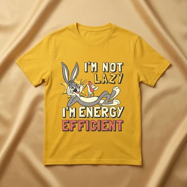 Yellow_Cotton_Premium_Bugs_Bunny_Lazy_Energy_Efficient_Cartoon_Tee_T-Shirt_For_Women