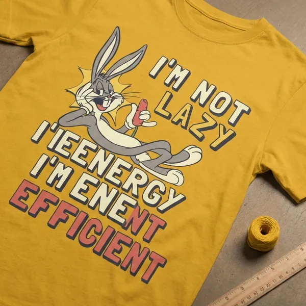 Yellow_Cotton_Premium_Bugs_Bunny_Lazy_Energy_Efficient_Cartoon_Tee_T-Shirt_For_Women