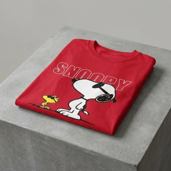 Lilac_Cotton_Premium_Cool_Snoopy_&_Woodstock_Peanuts_Tee_T-Shirt_For_Women