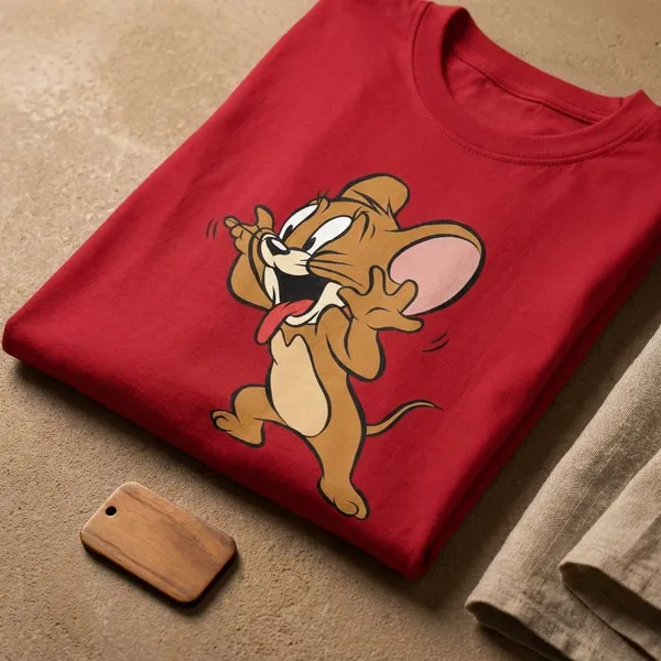 Red_Cotton_Premium_Happy_Jerry_Cartoon_Tee_T-Shirt_For_Women