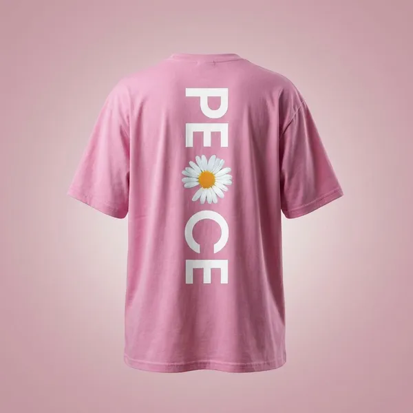 Pink_Cotton_Premium_Peace_Daisy_Graphic_Tee_T-Shirt_For_Women