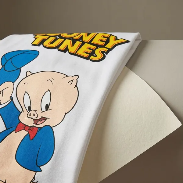 White_Cotton_Premium_Porky_Pig_Looney_Tunes_Cartoon_Tee_T-Shirt_For_Women