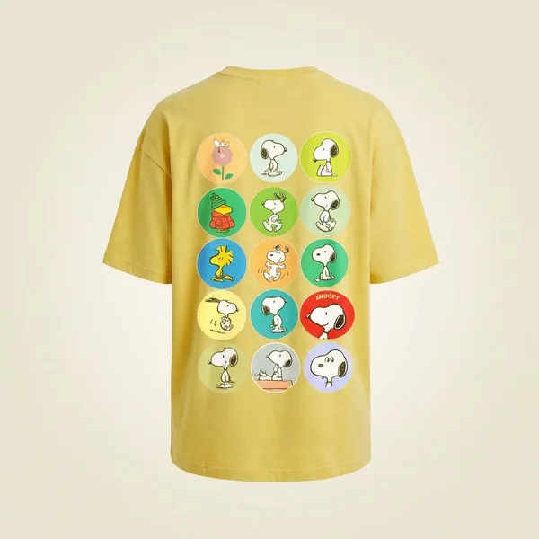 Yellow_Cotton_Premium_Multi_Snoopy_Faces_Graphic_Oversized_T-Shirt_For_Women