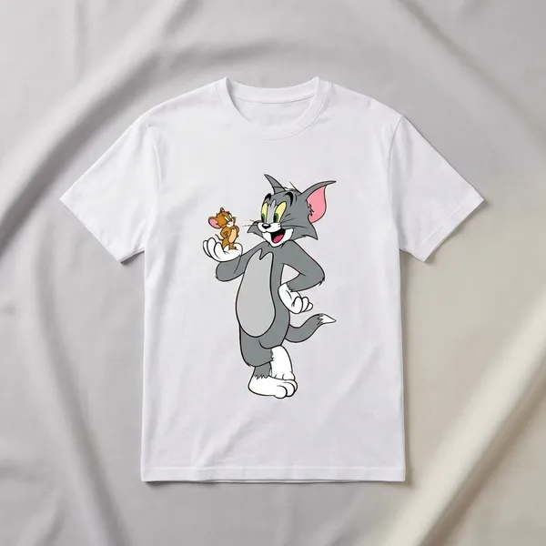 White_Cotton_Premium_Tom_And_Jerry_Graphic_Oversized_T-Shirt_For_Women