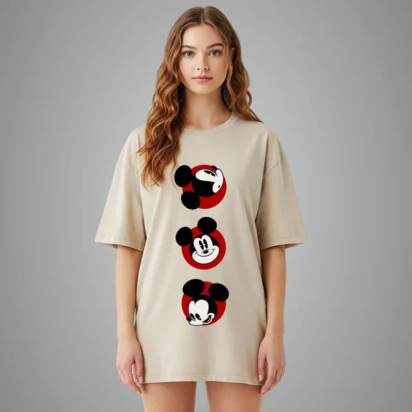 Beige_Cotton_Premium_Mickey_Mouse_Faces_Graphic_Oversized_T-Shirt_For_Women
