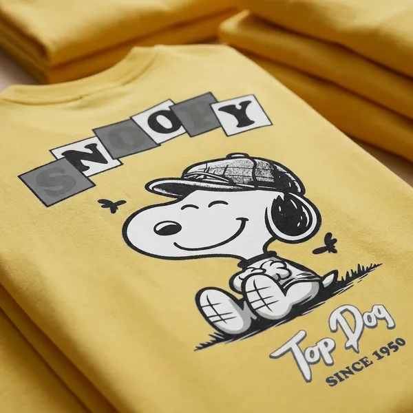 Yellow_Cotton_Premium_Top_Dog_Snoopy_Graphic_Oversized_T-Shirt_For_Women