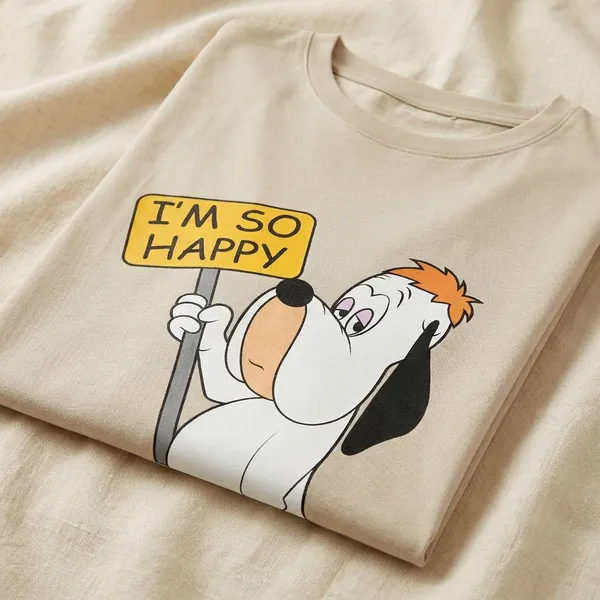 Beige_Cotton_Premium_Droopy_Dog_I'M_So_Happy_Graphic_Oversized_T-Shirt_For_Women