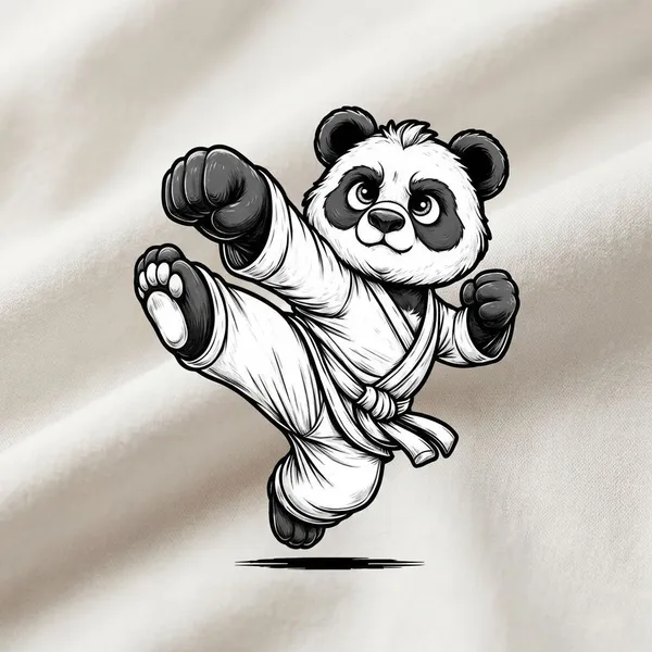 White_Cotton_Premium_Karate_Panda_Graphic_Oversized_T-Shirt_For_Women