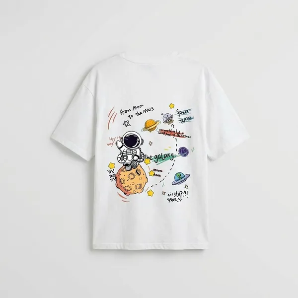 White_Cotton_Premium_Space_Travel_Doodle_Graphic_Oversized_T-Shirt_For_Women