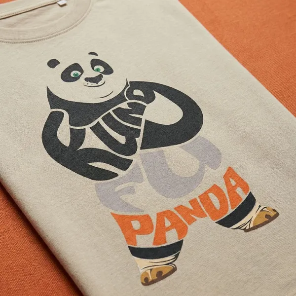 Beige_Cotton_Premium_Kung_Fu_Panda_Text_Graphic_Oversized_T-Shirt_For_Women