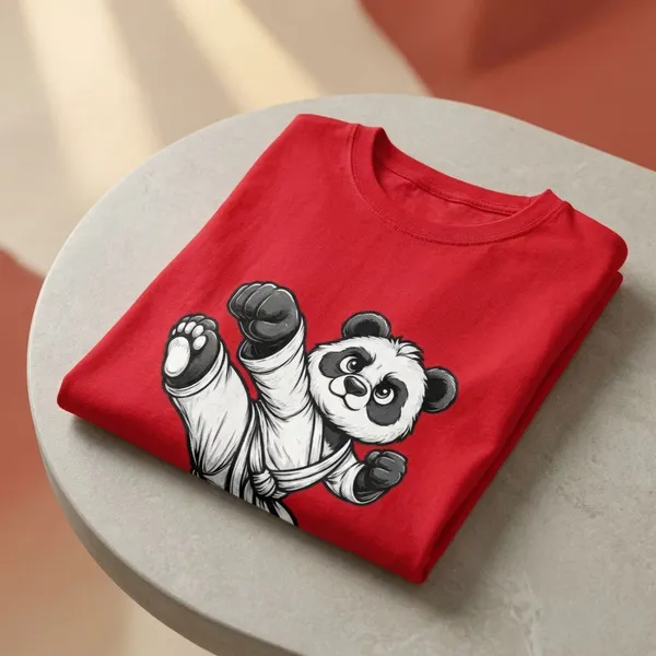 Red_Cotton_Premium_Karate_Panda_Graphic_Oversized_T-Shirt_For_Women