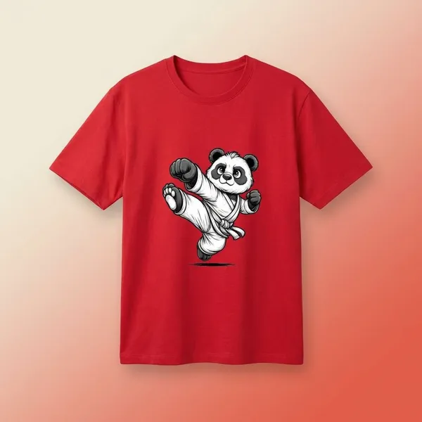 Red_Cotton_Premium_Karate_Panda_Graphic_Oversized_T-Shirt_For_Women
