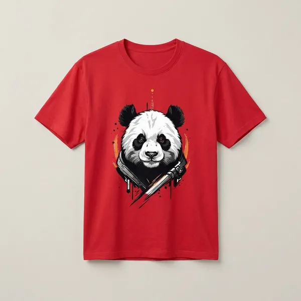 Red_Cotton_Premium_Stylized_Panda_Face_Graphic_Oversized_T-Shirt_For_Women