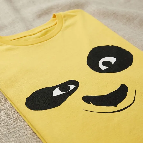 Yellow_Cotton_Premium_Panda_Face_Graphic_Oversized_T-Shirt_For_Women