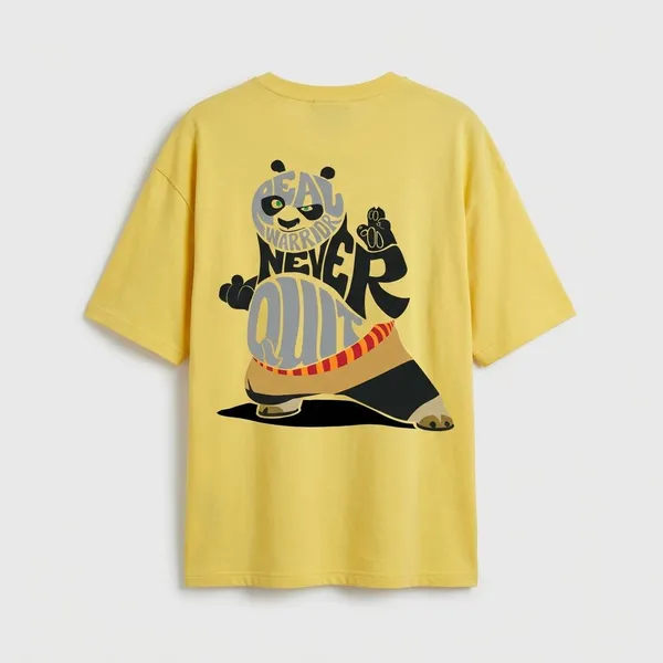 Yellow_Cotton_Premium_Kung_Fu_Panda_Never_Quit_Graphic_Oversized_T-Shirt_For_Women
