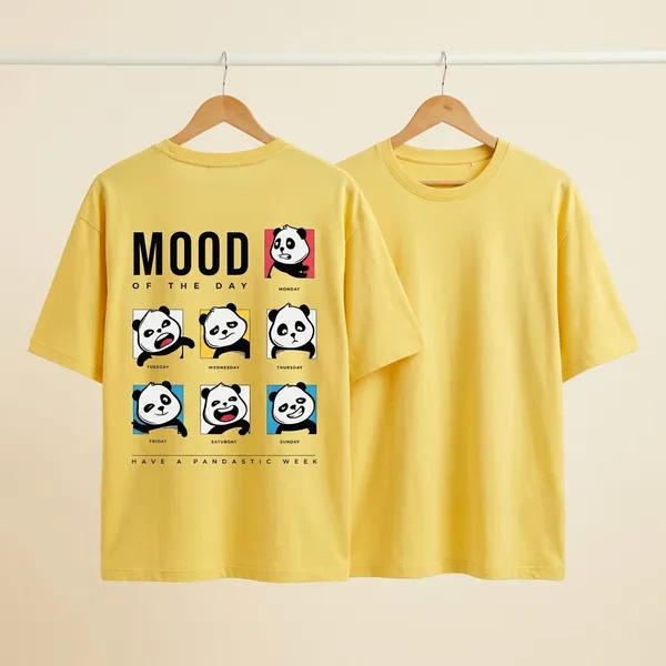 Yellow_Cotton_Premium_Mood_Of_The_Day_Panda_Graphic_Oversized_T-Shirt_For_Women