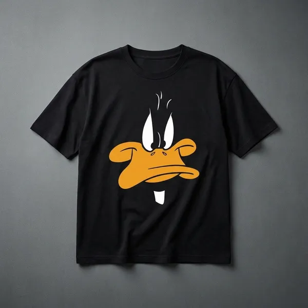 Black_Cotton_Premium_Daffy_Duck_Face_Graphic_Oversized_T-Shirt_For_Women