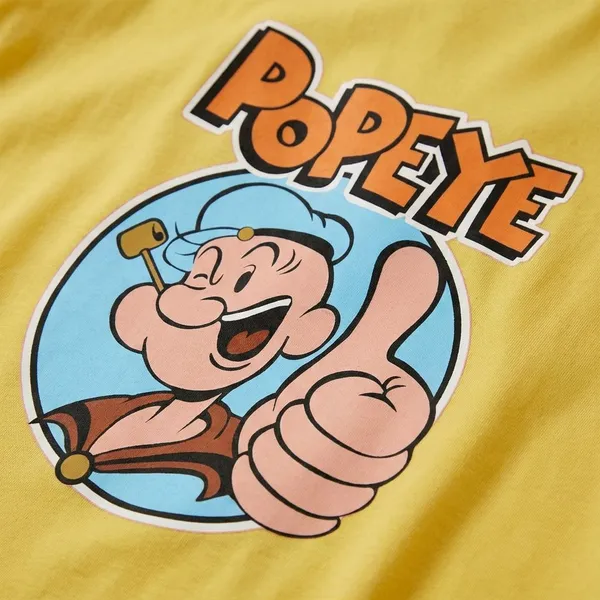 Yellow_Cotton_Premium_Popeye_Thumbs_Up_Graphic_Oversized_T-Shirt_For_Women
