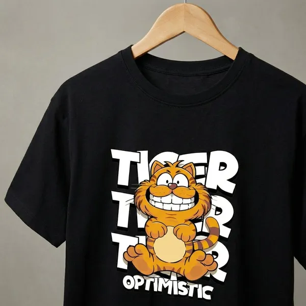 Black_Cotton_Premium_Garfield_Optimistic_Tiger_Graphic_Oversized_T-Shirt_For_Women
