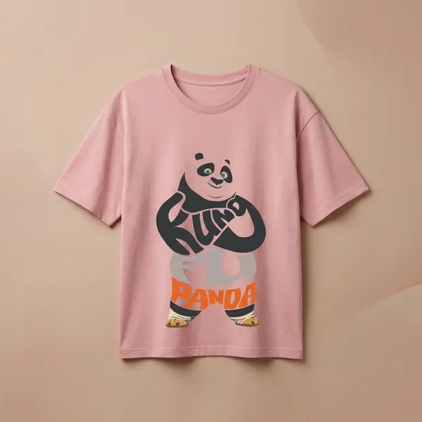 Pink_Cotton_Premium_Kung_Fu_Panda_Text_Graphic_Oversized_T-Shirt_For_Women