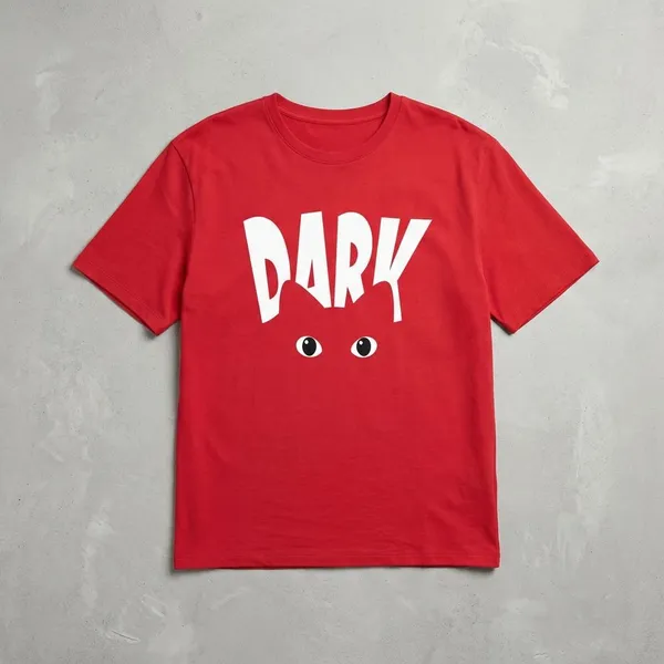 Red_Cotton_Premium_Dark_Cat_Eyes_Graphic_Long_T-Shirt_For_Women