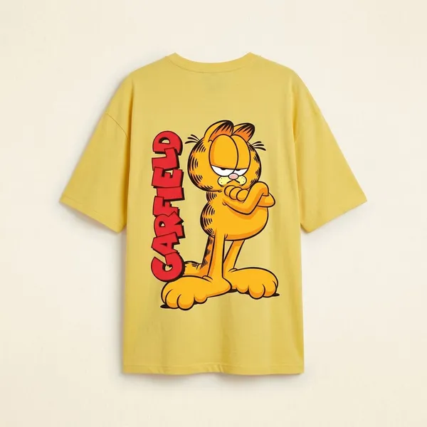 Yellow_Cotton_Premium_Garfield_Standing_Graphic_Oversized_T-Shirt_For_Women