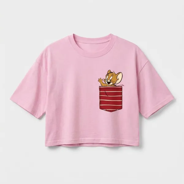Pink_Cotton_Premium_Jerry_In_Pocket_Graphic_Crop_Top_For_Women