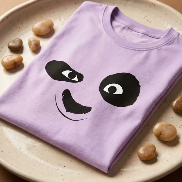 Lilac_Cotton_Premium_Lilac_Panda_Face_Graphic_T-Shirt_For_Women